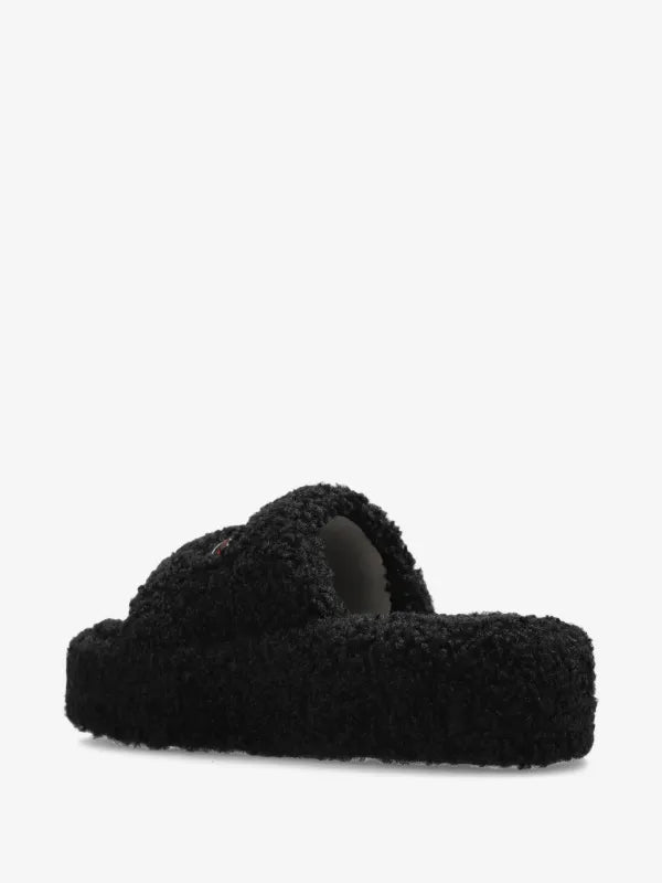 Black Balenciaga high platform slides