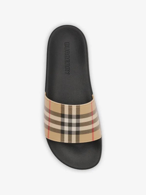 Burberry check slides