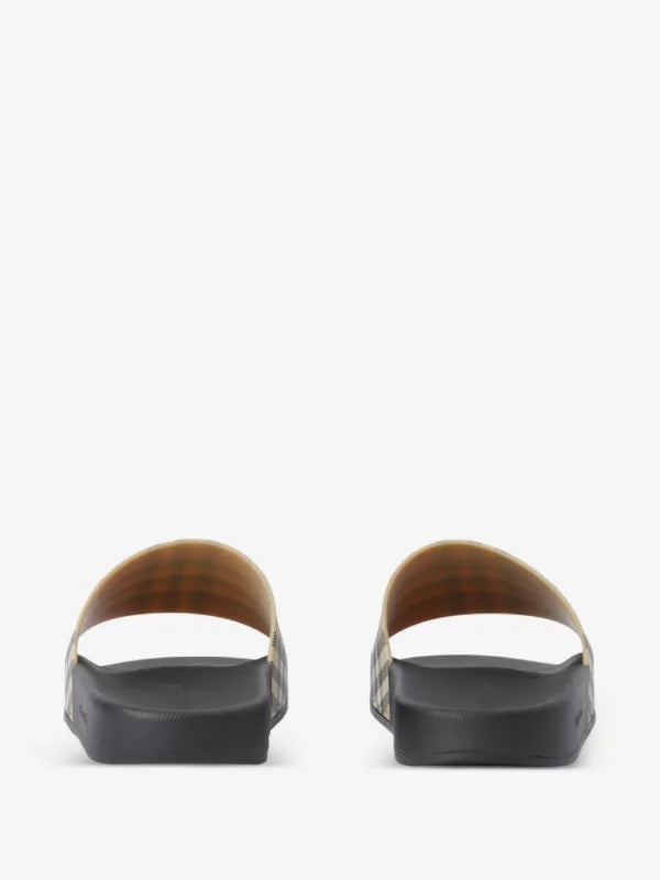 Burberry check slides