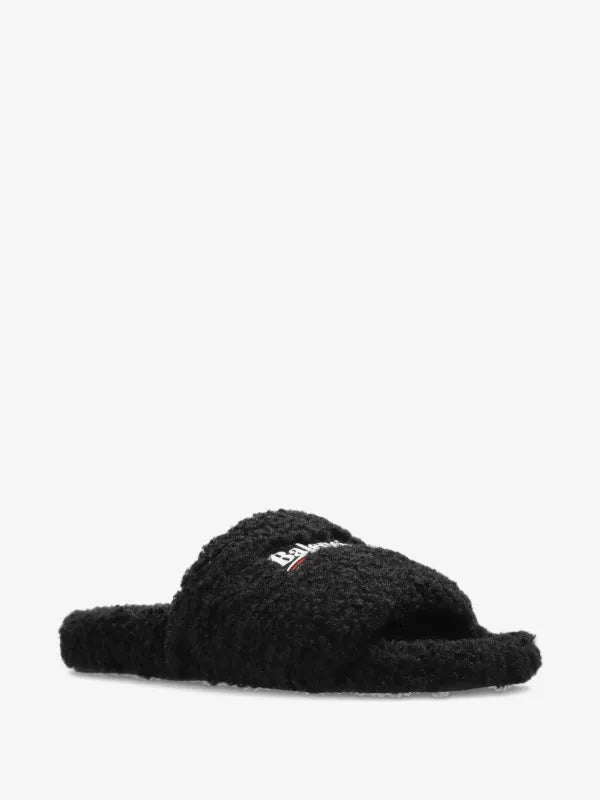 Black Balenciaga slides