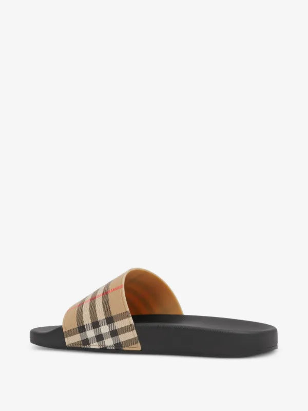 Burberry check slides