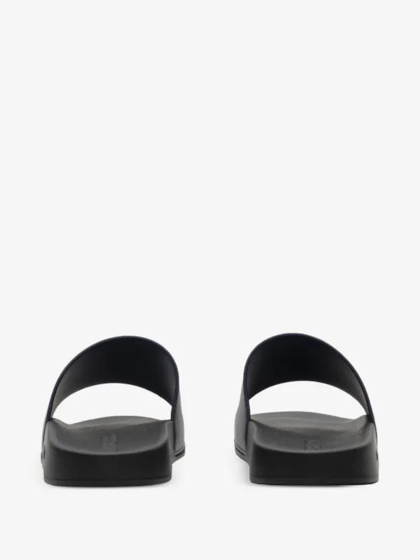 Black Burberry check slides