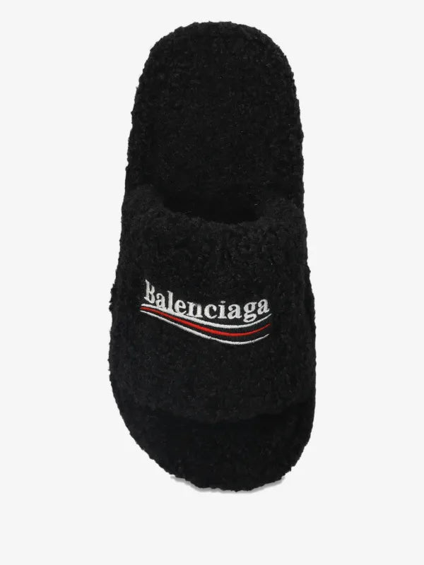 Black Balenciaga high platform slides