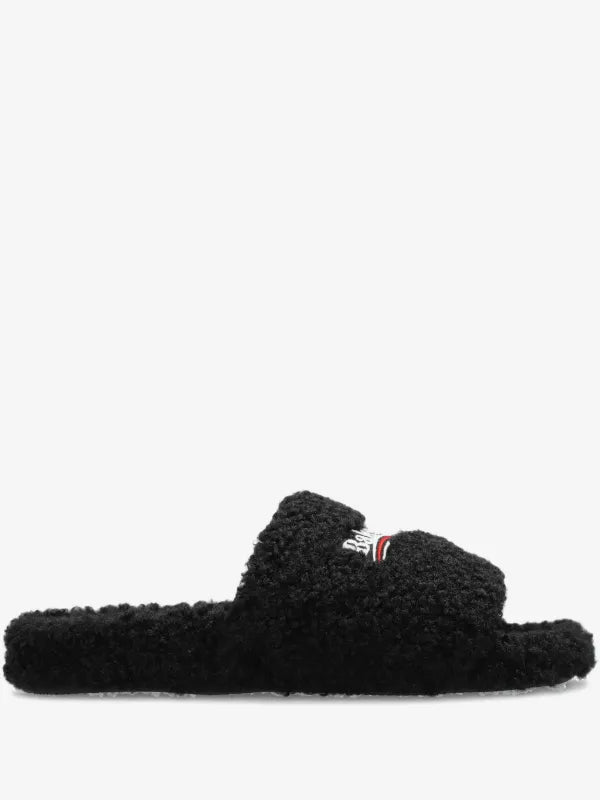 Black Balenciaga slides