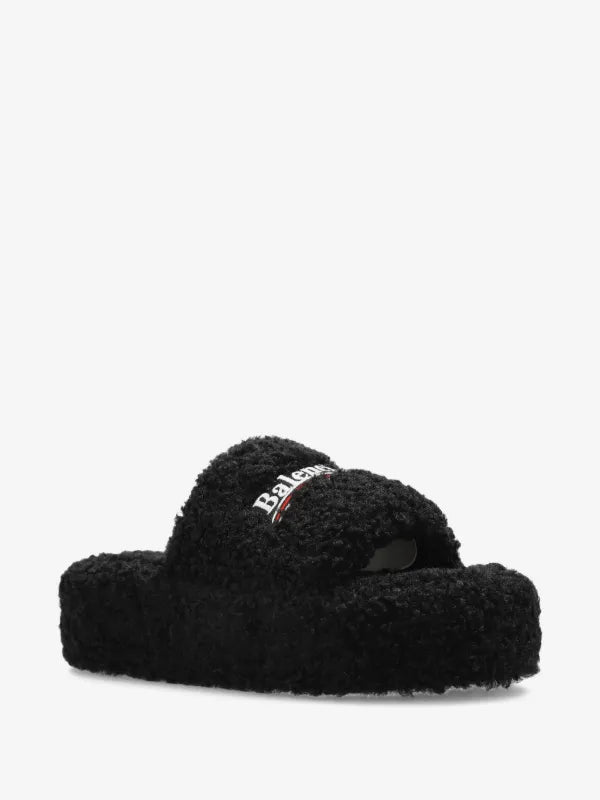 Black Balenciaga high platform slides