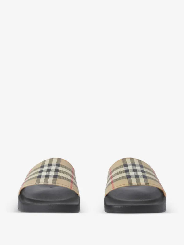 Burberry check slides