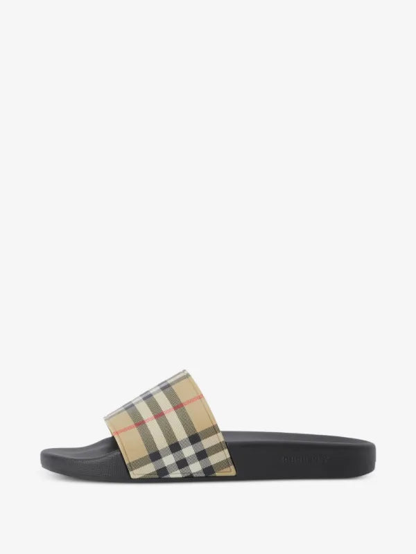 Burberry check slides