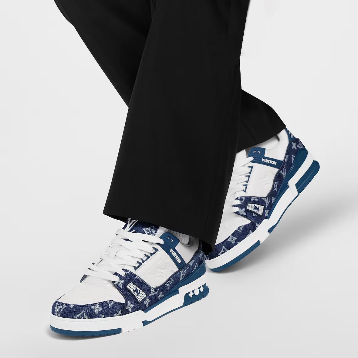 Blue LV Trainer Sneaker
