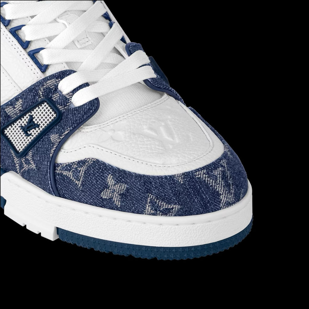 Blue LV Trainer Sneaker