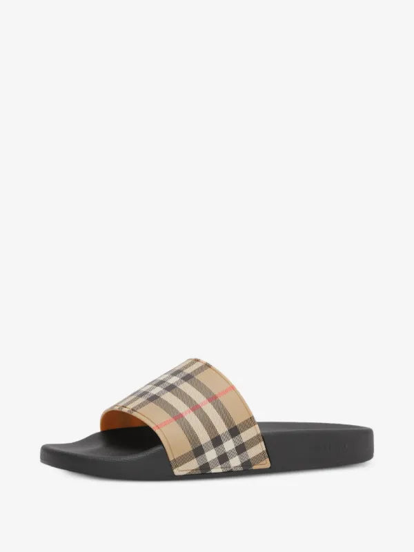 Burberry check slides