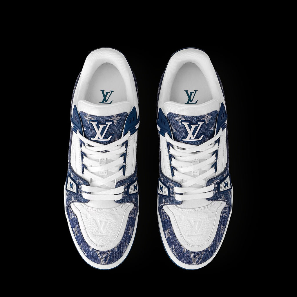 Blue LV Trainer Sneaker