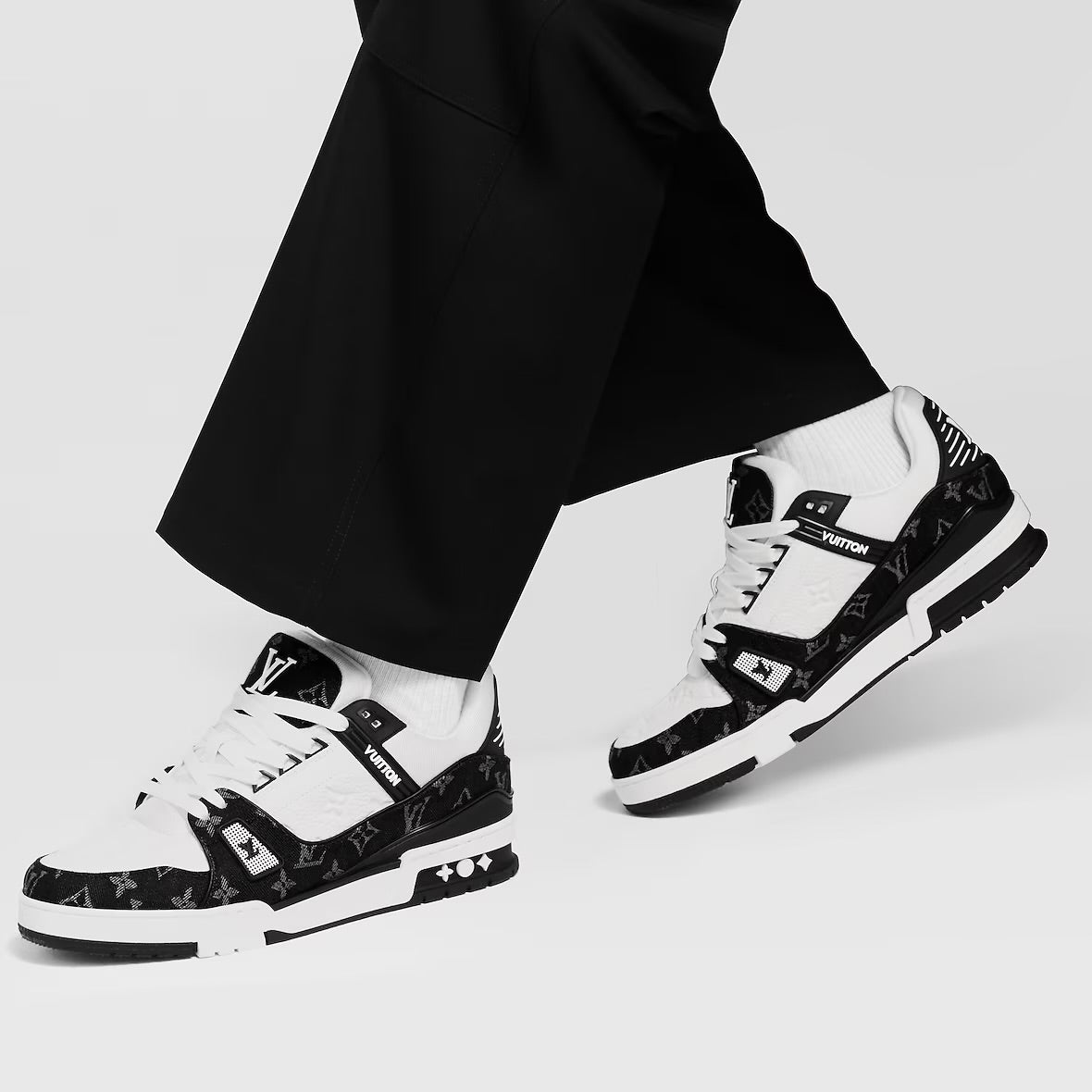 Black LV Trainer Sneaker
