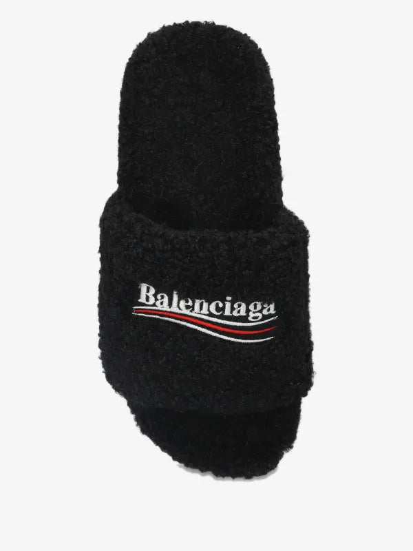 Black Balenciaga slides
